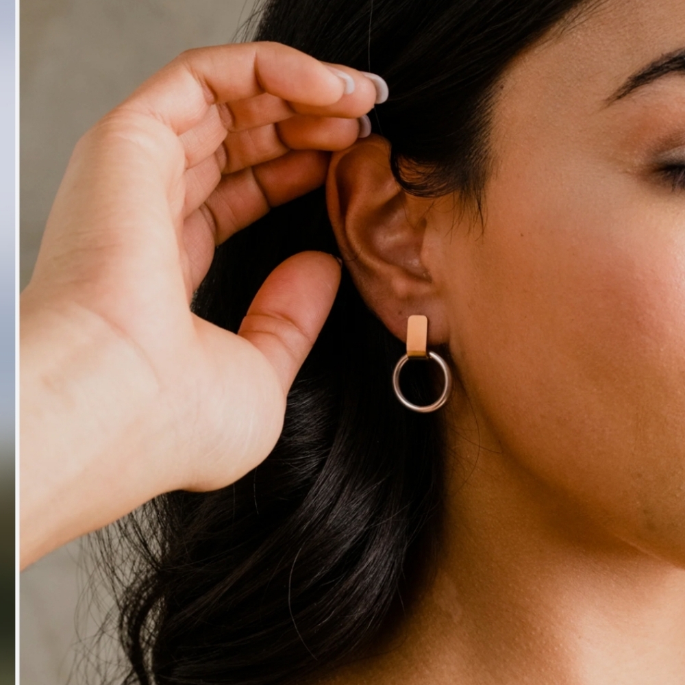 NEW Able Fonda Two-Tone Gold and Silver Earrings